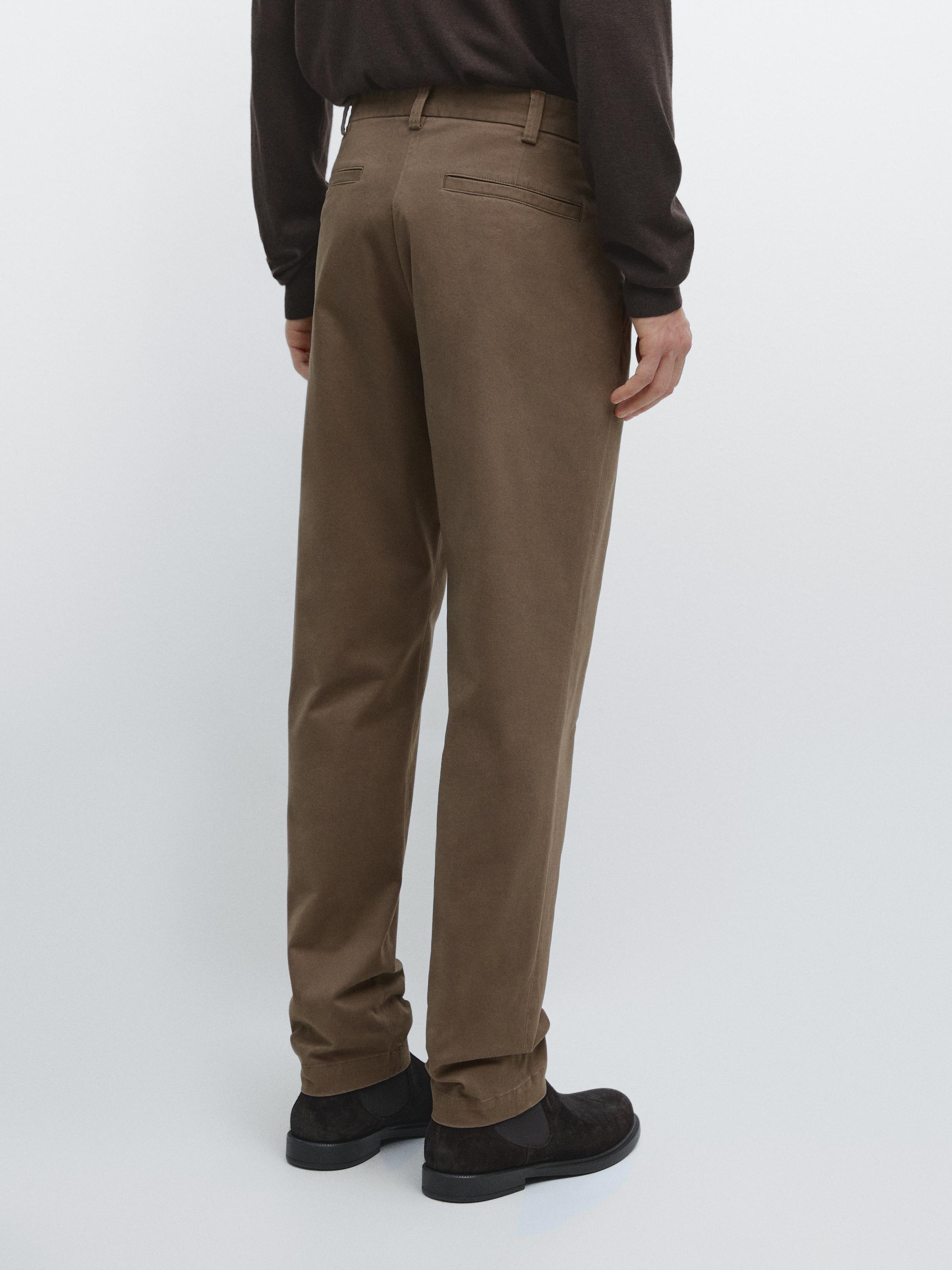 Tapered fit micro textured trousers